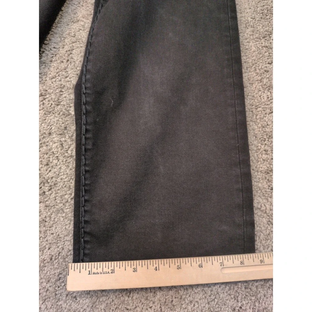 True Religion Ricky Relaxed Straight Black Jeans Mens 44 Thick Stitch Streetwear